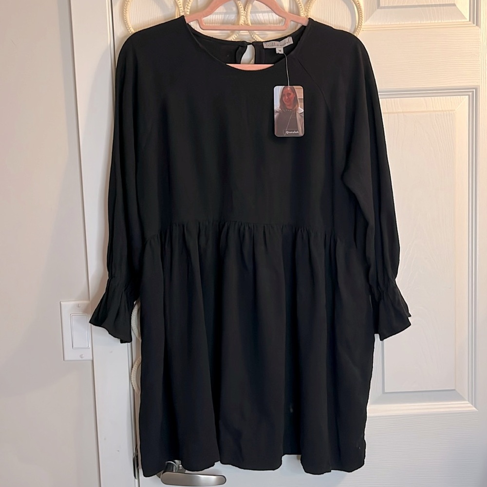 Wishlist Apparel babydoll dress tunic women’s M black with pockets